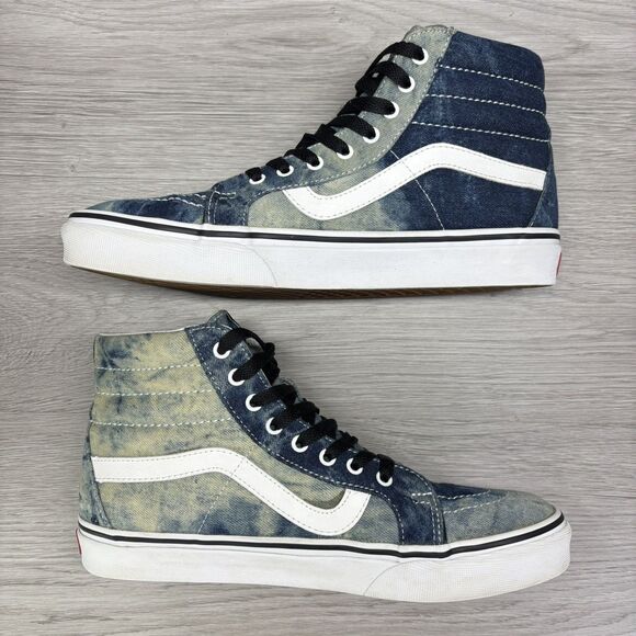 Vans Sk8 Hi Denim Shoes Sneakers Blue White Size Men 8.5 Women 10 High Top Skate - Picture 5 of 12